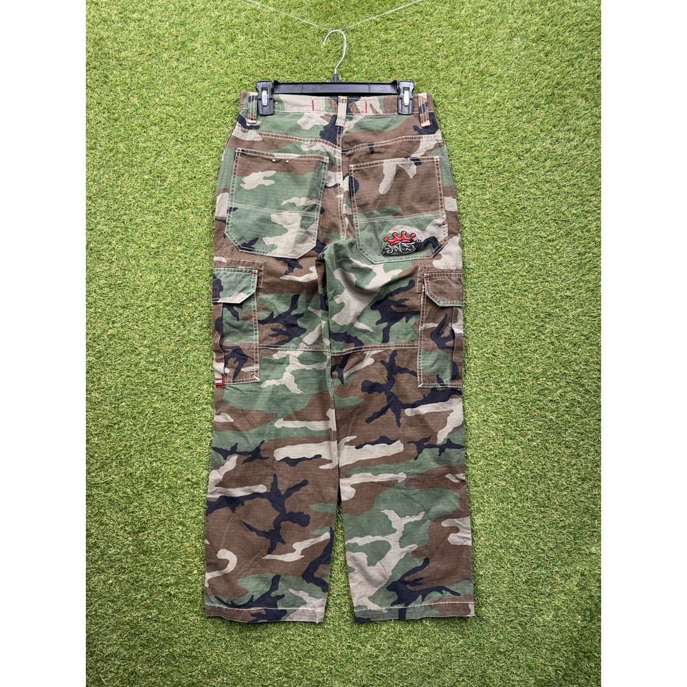 JNCO Jeans Boys 18 Camo Cargo Pants Originals Vintage Wide Leg Skater y2k Baggy